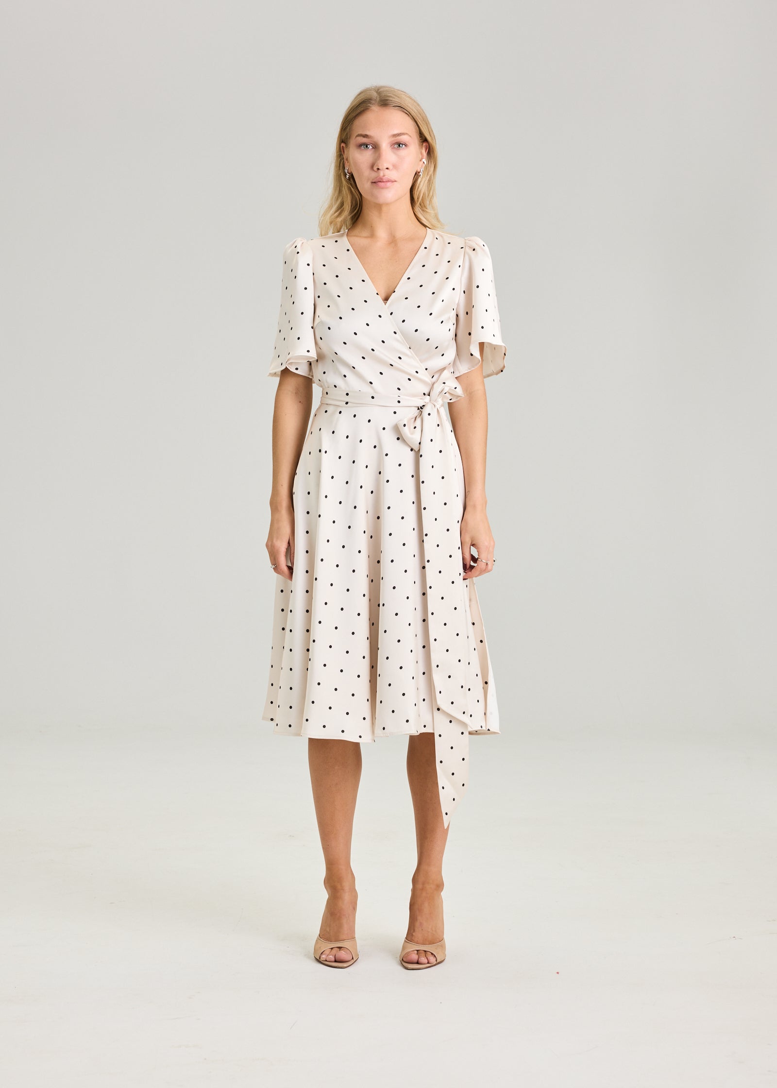 Florence Wrap Dress - Ivory Dot