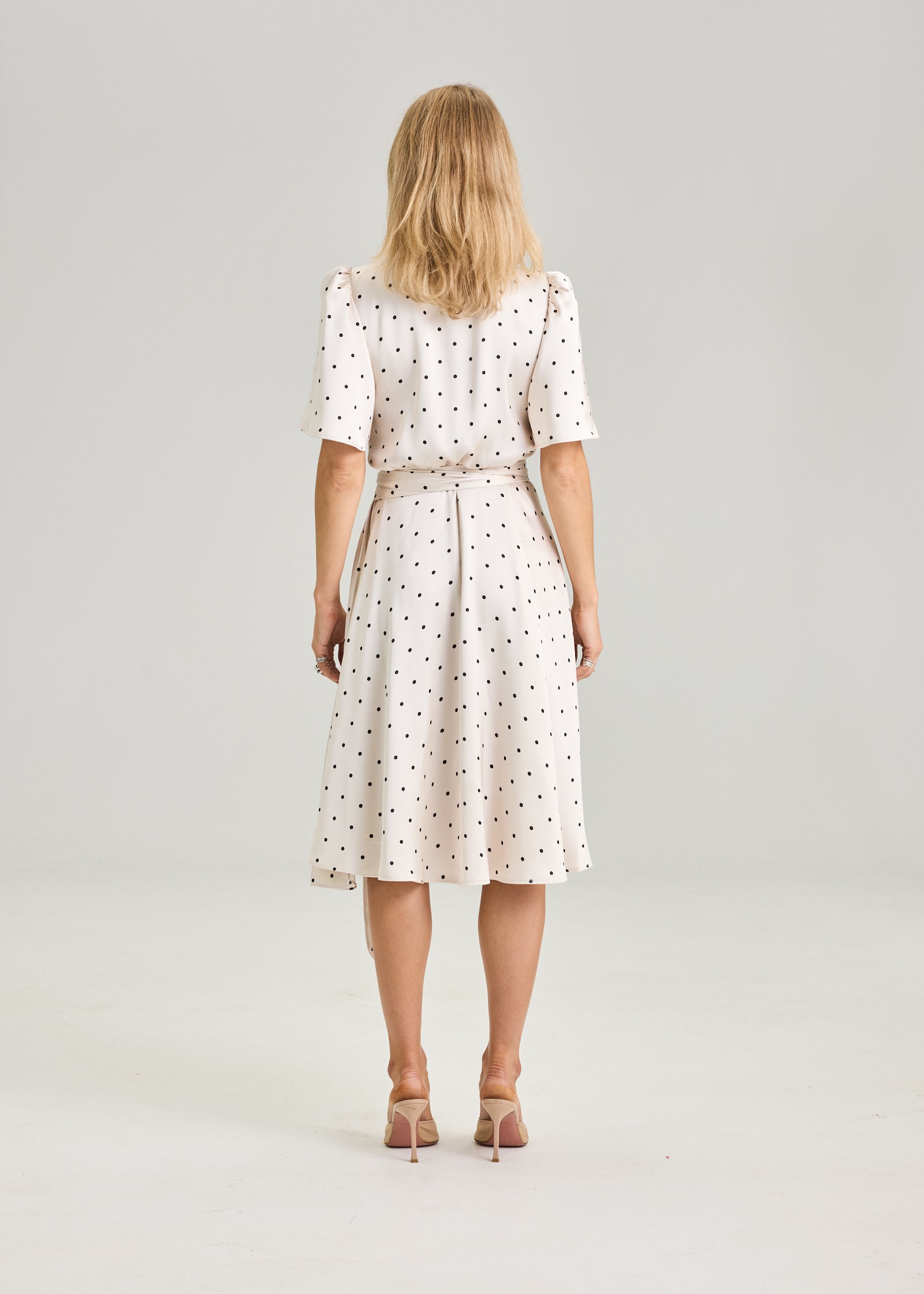 Florence Wrap Dress - Ivory Dot