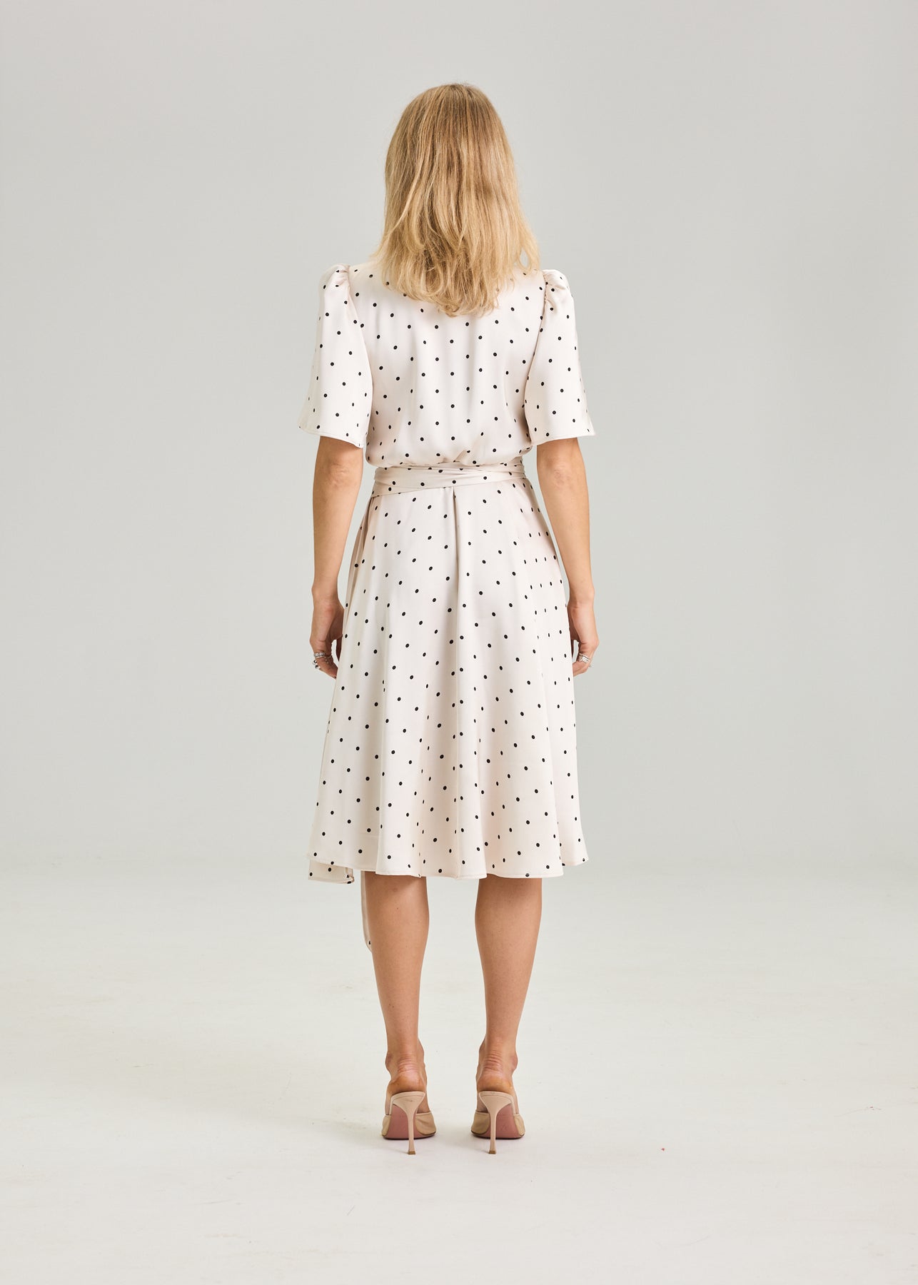 Florence Wrap Dress - Ivory Dot