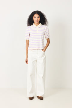 Kleo Polo - Creme Lilac Stripe
