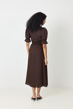 Andrea Dress - Espresso Linen