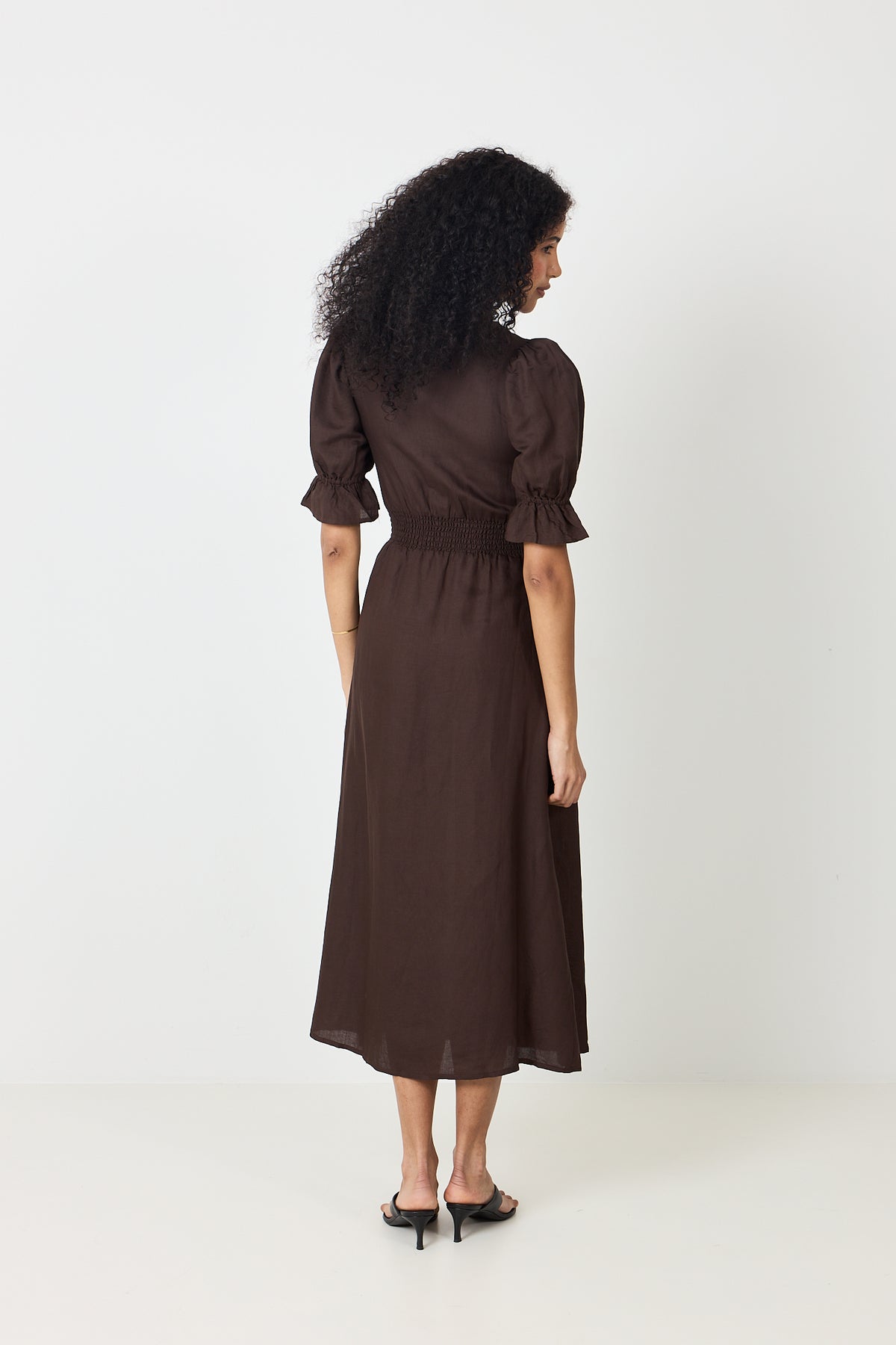 Andrea Dress - Espresso Linen