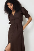 Andrea Dress - Espresso Linen