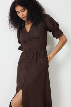 Andrea Dress - Espresso Linen