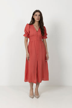 Andrea Dress - Candid Apple Linen