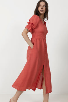 Andrea Dress - Candid Apple Linen