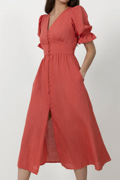 Andrea Dress - Candid Apple Linen