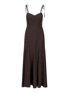 Tessa Linen Dress - Dark Brown