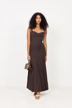 Tessa Linen Dress - Dark Brown