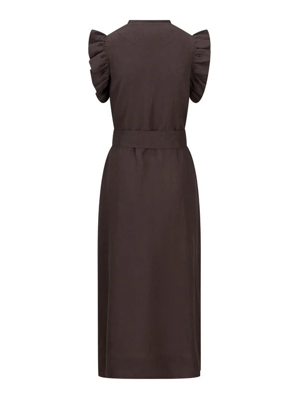 Pam Linen Dress - Dark Brown