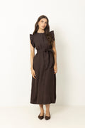 Pam Linen Dress - Dark Brown