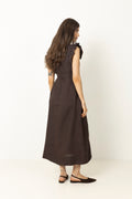 Pam Linen Dress - Dark Brown