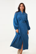 Inez Tencel Dress - Dark Blue