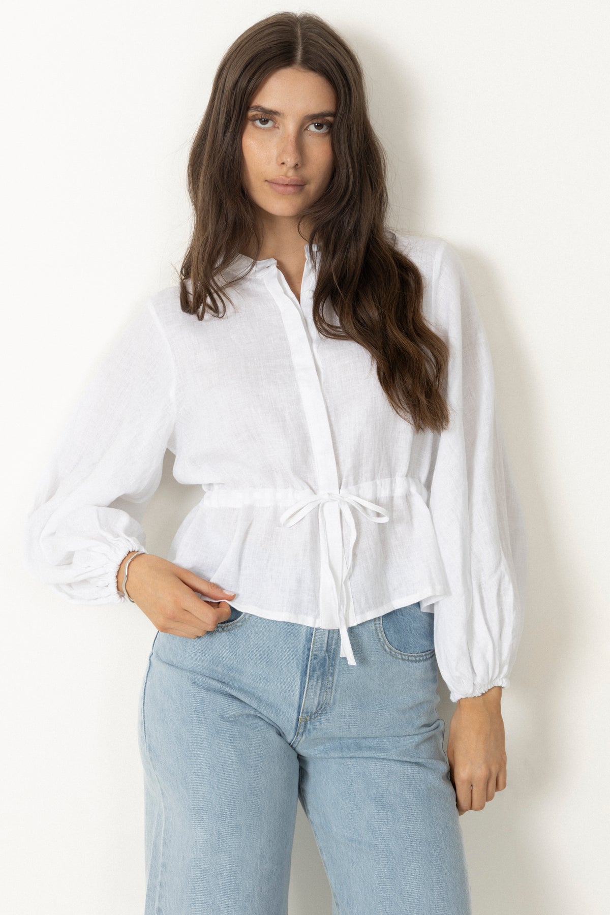 Camille Linen Shirt - White