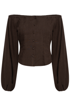Luiza Linen Shirt - Dark Brown