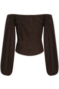 Luiza Linen Shirt - Dark Brown