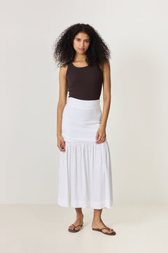 Lill Linen Skirt - White