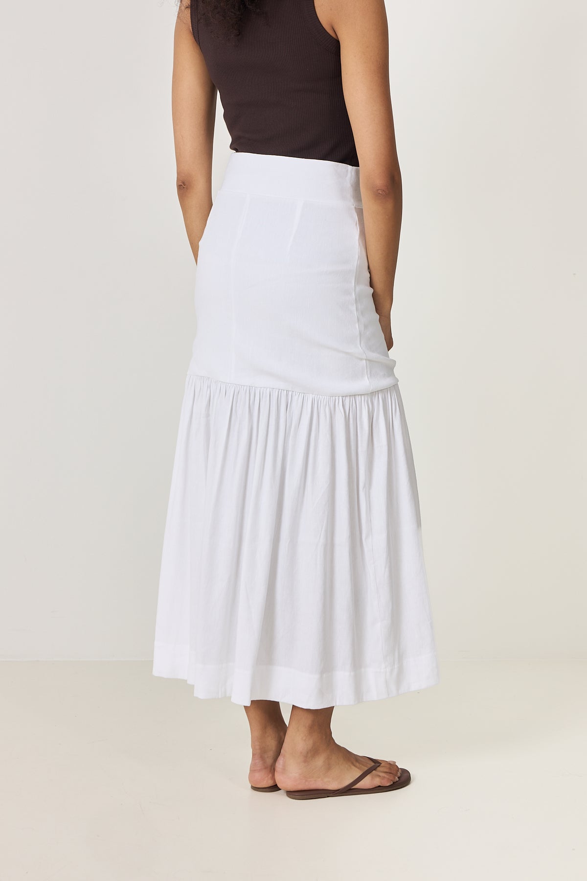 Lill Linen Skirt - White