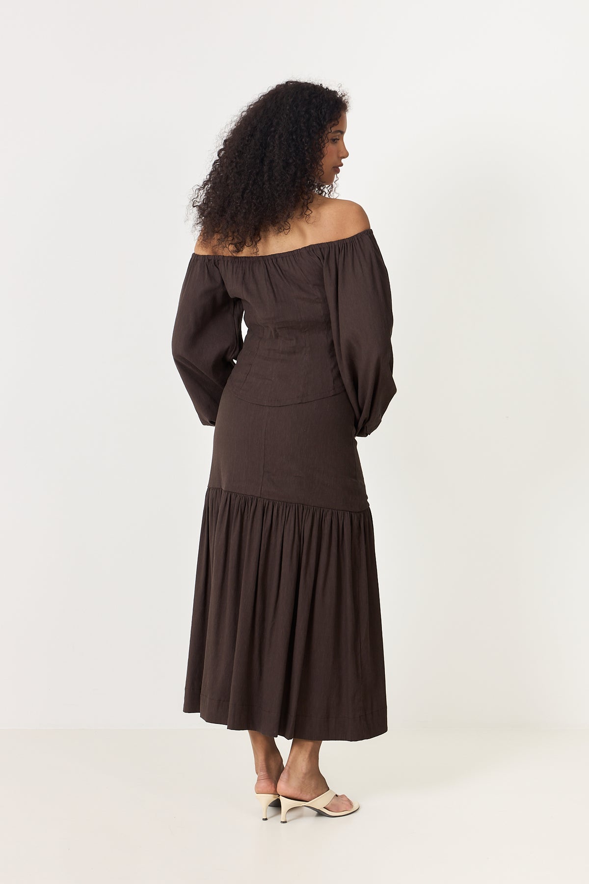 Lill Linen Skirt - Dark Brown