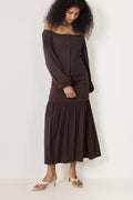 Lill Linen Skirt - Dark Brown