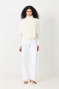 Maiken Brushed Poncho - White