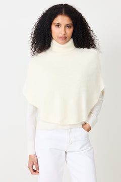 Maiken Brushed Poncho - White