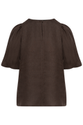 Anna Linen Top - Dark Brown