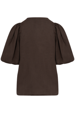 Anna Linen Top - Dark Brown