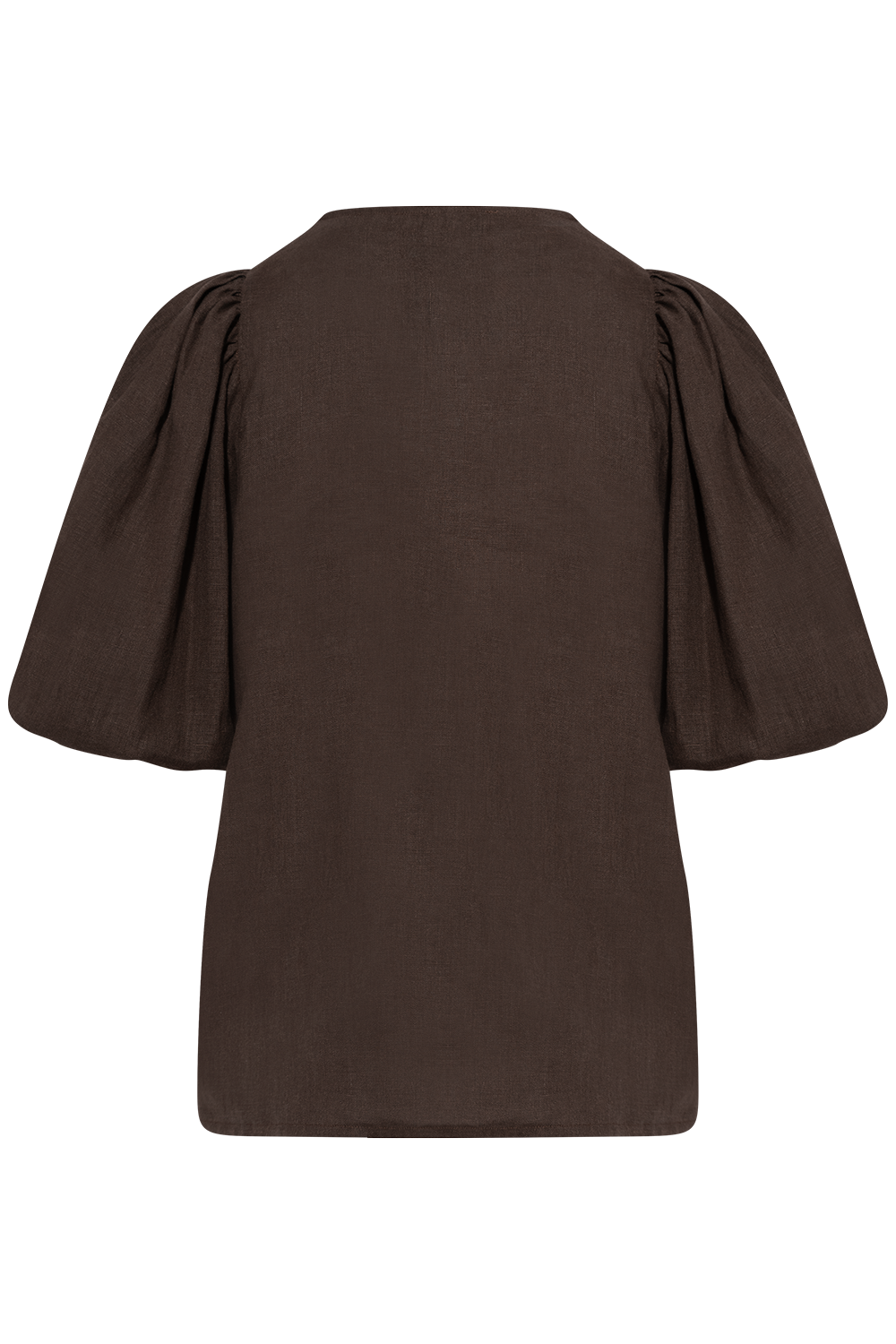 Anna Linen Top - Dark Brown