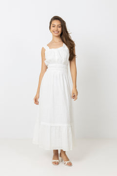 Vilja Cotton Maxi Dress - White