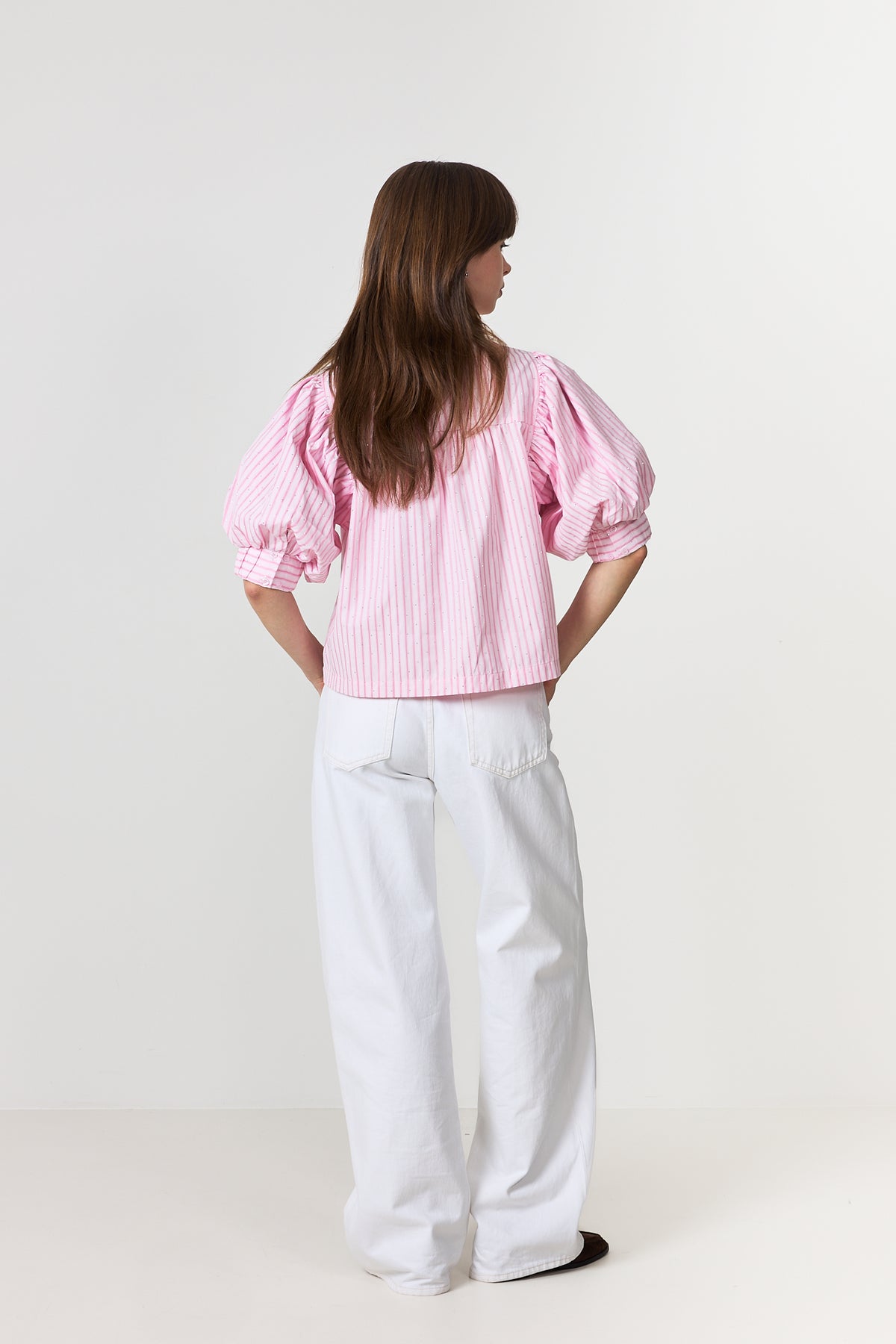 Etta Soft Stripe Stone Shirt - Light Pink