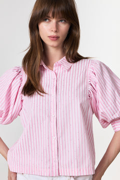 Etta Soft Stripe Stone Shirt - Light Pink