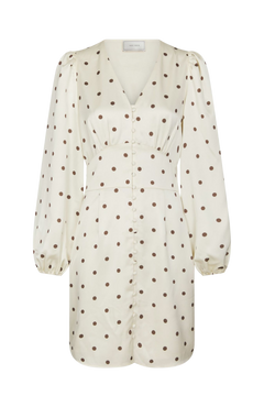 Mabel Dotted Dress - Creme