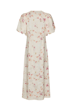 Illana Sateen Print Dress - Creme