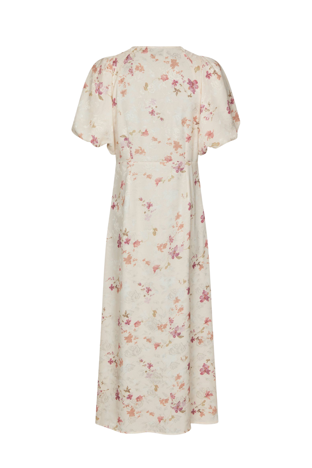 Illana Sateen Print Dress - Creme
