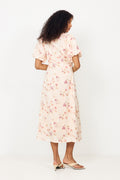 Illana Sateen Print Dress - Creme