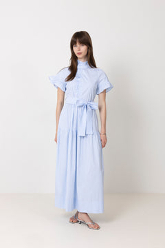 Nellie Soft Stripe Dress - Light Blue