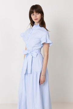 Nellie Soft Stripe Dress - Light Blue