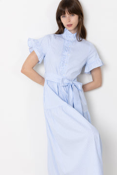 Nellie Soft Stripe Dress - Light Blue