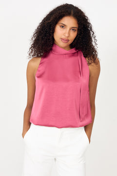 Veda Heavy Sateen Top - Cherry Pink