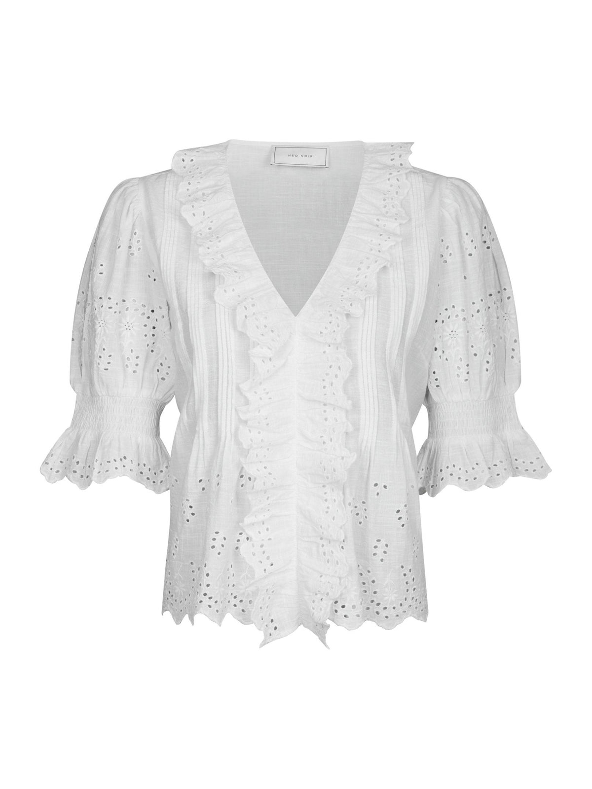 Talise Emb Blouse - White