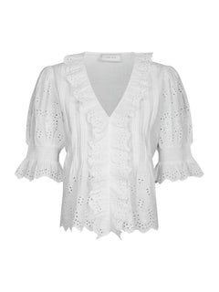 Talise Emb Blouse - White