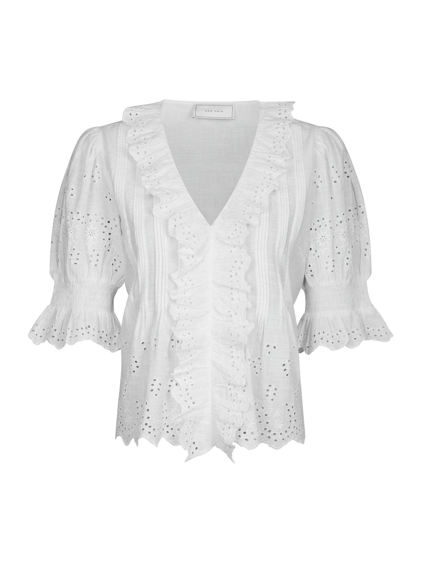 Talise Emb Blouse - White
