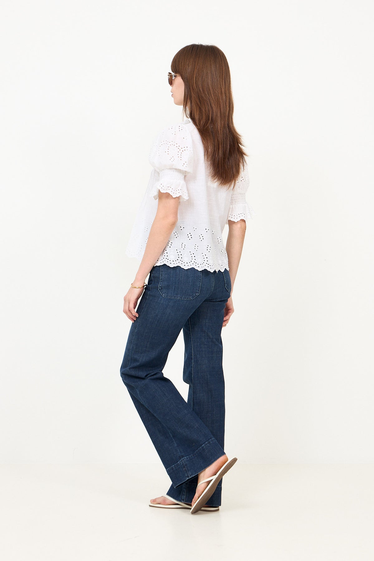 Talise Emb Blouse - White