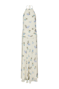 Gabina Faded Flower Dress - Light Blue Floral