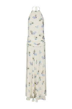 Gabina Faded Flower Dress - Light Blue Floral