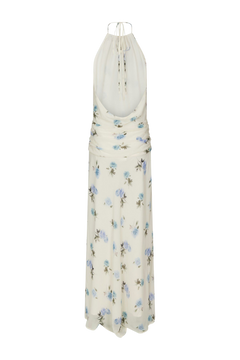 Gabina Faded Flower Dress - Light Blue Floral