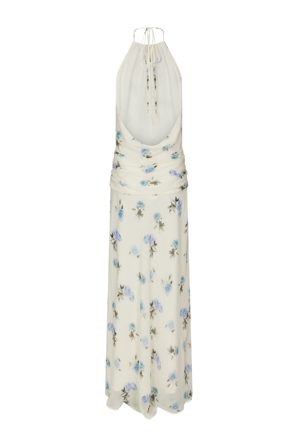 Gabina Faded Flower Dress - Light Blue Floral