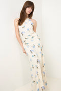 Gabina Faded Flower Dress - Light Blue Floral