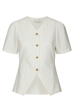 Jules Summer Stripe Blouse - Taupe Stripe